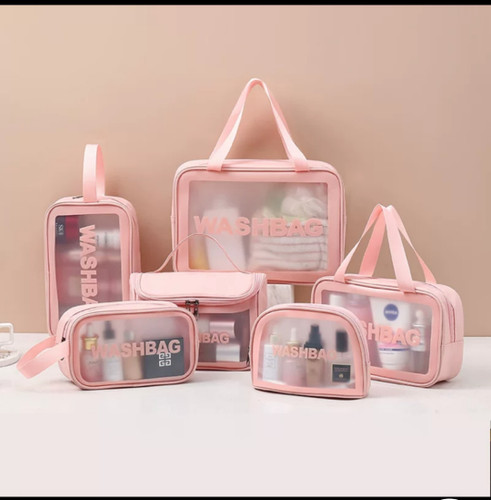 ست ۶ تکه پلاستیک شیشه ای آرایش و حمام بسیار شکیل و زیبا